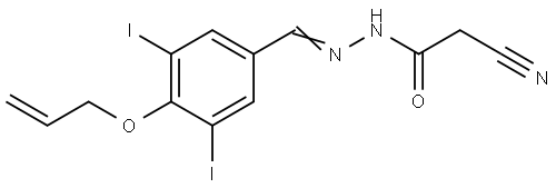 N'-[4-(allyloxy)-3,5-diiodobenzylidene]-2-cyanoacetohydrazide Structural