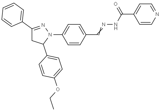N'-{4-[5-(4-ethoxyphenyl)-3-phenyl-4,5-dihydro-1H-pyrazol-1-yl]benzylidene}isonicotinohydrazide Structural