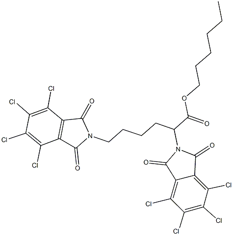 hexyl 2,6-bis(4,5,6,7-tetrachloro-1,3-dioxo-1,3-dihydro-2H-isoindol-2-yl)hexanoate Structural