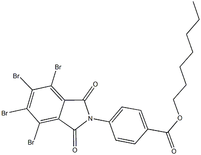 heptyl 4-(4,5,6,7-tetrabromo-1,3-dioxo-1,3-dihydro-2H-isoindol-2-yl)benzoate Structural