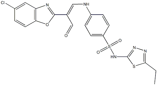 4-{[2-(5-chloro-1,3-benzoxazol-2-yl)-3-oxo-1-propenyl]amino}-N-(5-ethyl-1,3,4-thiadiazol-2-yl)benzenesulfonamide