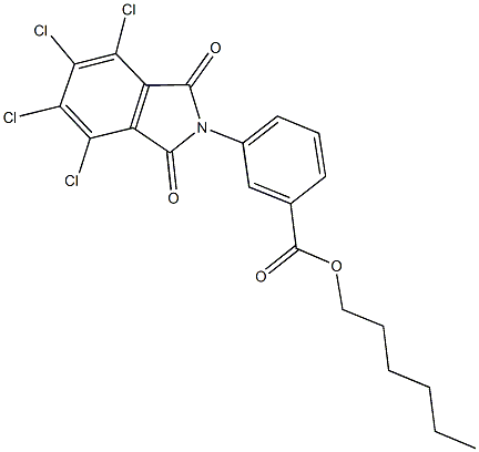 hexyl 3-(4,5,6,7-tetrachloro-1,3-dioxo-1,3-dihydro-2H-isoindol-2-yl)benzoate Structural