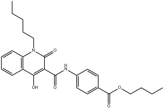 butyl 4-{[(4-hydroxy-2-oxo-1-pentyl-1,2-dihydroquinolin-3-yl)carbonyl]amino}benzoate Structural