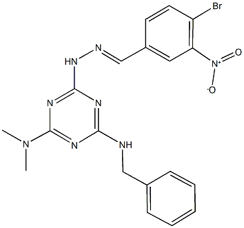 4-bromo-3-nitrobenzaldehyde [4-(benzylamino)-6-(dimethylamino)-1,3,5-triazin-2-yl]hydrazone Structural