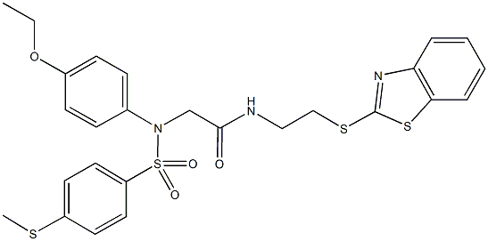 N-[2-(1,3-benzothiazol-2-ylsulfanyl)ethyl]-2-(4-ethoxy{[4-(methylsulfanyl)phenyl]sulfonyl}anilino)acetamide Structural