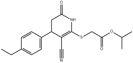 isopropyl {[3-cyano-4-(4-ethylphenyl)-6-oxo-1,4,5,6-tetrahydro-2-pyridinyl]sulfanyl}acetate Structural