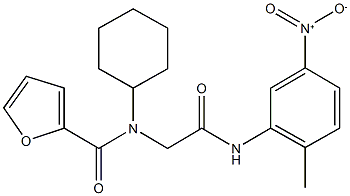 N-cyclohexyl-N-(2-{5-nitro-2-methylanilino}-2-oxoethyl)-2-furamide Structural