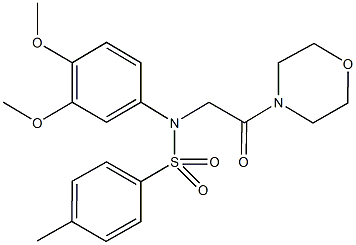 N-(3,4-dimethoxyphenyl)-4-methyl-N-[2-(4-morpholinyl)-2-oxoethyl]benzenesulfonamide Structural