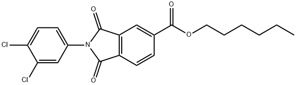 hexyl 2-(3,4-dichlorophenyl)-1,3-dioxo-5-isoindolinecarboxylate Structural