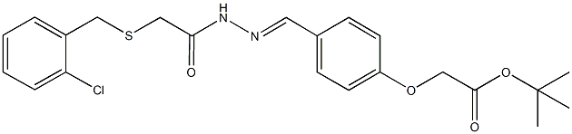 tert-butyl [4-(2-{[(2-chlorobenzyl)sulfanyl]acetyl}carbohydrazonoyl)phenoxy]acetate Structural