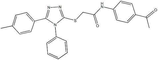N-(4-acetylphenyl)-2-{[5-(4-methylphenyl)-4-phenyl-4H-1,2,4-triazol-3-yl]sulfanyl}acetamide Structural