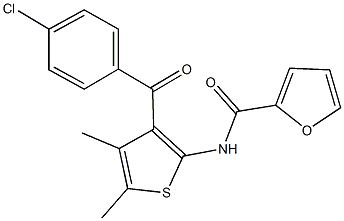 N-{3-[(4-chlorophenyl)carbonyl]-4,5-dimethylthien-2-yl}furan-2-carboxamide Structural