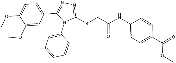 methyl 4-[({[5-(3,4-dimethoxyphenyl)-4-phenyl-4H-1,2,4-triazol-3-yl]sulfanyl}acetyl)amino]benzoate Structural