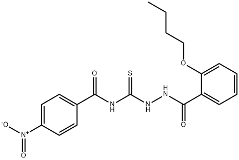 N-{[2-(2-butoxybenzoyl)hydrazino]carbothioyl}-4-nitrobenzamide Structural