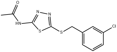 N-{5-[(3-chlorobenzyl)thio]-1,3,4-thiadiazol-2-yl}acetamide Structural