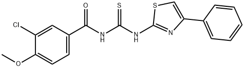 N-(3-chloro-4-methoxybenzoyl)-N'-(4-phenyl-1,3-thiazol-2-yl)thiourea Structural