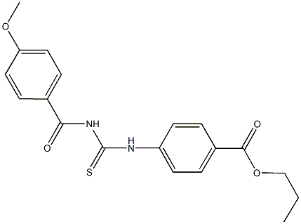 propyl 4-({[(4-methoxybenzoyl)amino]carbothioyl}amino)benzoate Structural