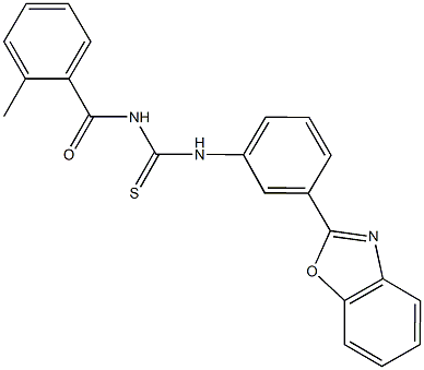 N-[3-(1,3-benzoxazol-2-yl)phenyl]-N'-(2-methylbenzoyl)thiourea Structural