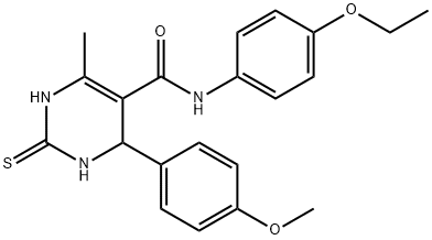 N-(4-ethoxyphenyl)-4-(4-methoxyphenyl)-6-methyl-2-thioxo-1,2,3,4-tetrahydropyrimidine-5-carboxamide Structural