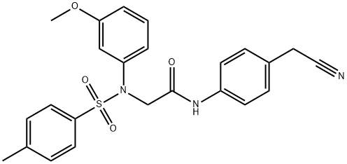 N-[4-(cyanomethyl)phenyl]-2-{3-methoxy[(4-methylphenyl)sulfonyl]anilino}acetamide Structural