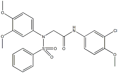 N-(3-chloro-4-methoxyphenyl)-2-[3,4-dimethoxy(phenylsulfonyl)anilino]acetamide Structural