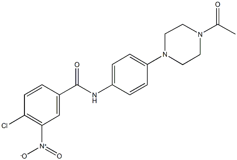 N-[4-(4-acetyl-1-piperazinyl)phenyl]-4-chloro-3-nitrobenzamide Structural
