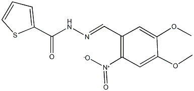 N'-{2-nitro-4,5-dimethoxybenzylidene}-2-thiophenecarbohydrazide Structural