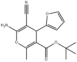 tert-butyl 6-amino-5-cyano-4-(2-furyl)-2-methyl-4H-pyran-3-carboxylate Structural