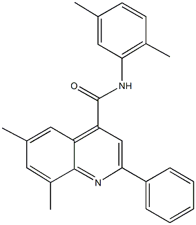N-(2,5-dimethylphenyl)-6,8-dimethyl-2-phenyl-4-quinolinecarboxamide Structural
