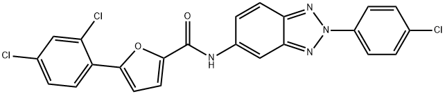 N-[2-(4-chlorophenyl)-2H-1,2,3-benzotriazol-5-yl]-5-(2,4-dichlorophenyl)-2-furamide Structural