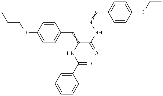 N-[1-{[2-(4-ethoxybenzylidene)hydrazino]carbonyl}-2-(4-propoxyphenyl)vinyl]benzamide Structural