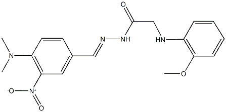 N'-{4-(dimethylamino)-3-nitrobenzylidene}-2-(2-methoxyanilino)acetohydrazide Structural