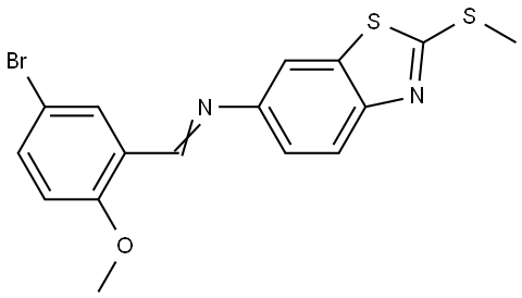 N-(5-bromo-2-methoxybenzylidene)-N-[2-(methylsulfanyl)-1,3-benzothiazol-6-yl]amine Structural