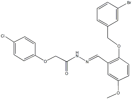 N'-{2-[(3-bromobenzyl)oxy]-5-methoxybenzylidene}-2-(4-chlorophenoxy)acetohydrazide Structural