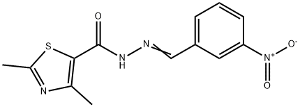 N'-{3-nitrobenzylidene}-2,4-dimethyl-1,3-thiazole-5-carbohydrazide Structural