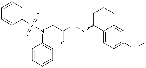 N-{2-[2-(6-methoxy-3,4-dihydro-1(2H)-naphthalenylidene)hydrazino]-2-oxoethyl}-N-phenylbenzenesulfonamide Structural