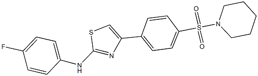 N-(4-fluorophenyl)-4-[4-(1-piperidinylsulfonyl)phenyl]-1,3-thiazol-2-amine Structural
