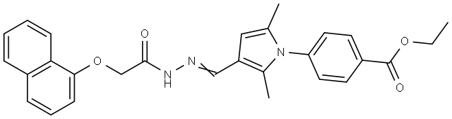 ethyl 4-(2,5-dimethyl-3-{2-[(1-naphthyloxy)acetyl]carbohydrazonoyl}-1H-pyrrol-1-yl)benzoate Structural