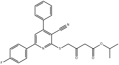 isopropyl 4-{[3-cyano-6-(4-fluorophenyl)-4-phenyl-2-pyridinyl]sulfanyl}-3-oxobutanoate Structural