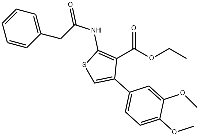 ethyl 4-(3,4-dimethoxyphenyl)-2-[(phenylacetyl)amino]-3-thiophenecarboxylate Structural