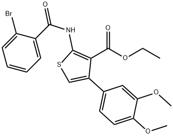 ethyl 2-[(2-bromobenzoyl)amino]-4-(3,4-dimethoxyphenyl)-3-thiophenecarboxylate Structural