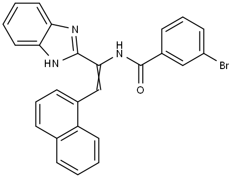 N-[1-(1H-benzimidazol-2-yl)-2-(1-naphthyl)vinyl]-3-bromobenzamide Structural