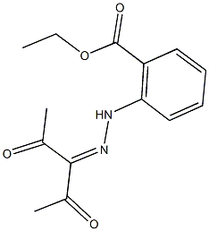 ethyl 2-[2-(1-acetyl-2-oxopropylidene)hydrazino]benzoate Structural