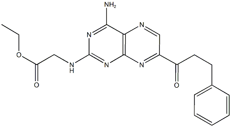 ethyl {[4-amino-7-(3-phenylpropanoyl)-2-pteridinyl]amino}acetate Structural