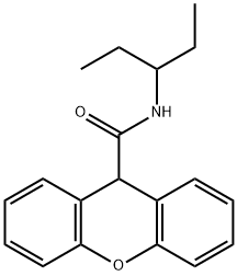 N-(1-ethylpropyl)-9H-xanthene-9-carboxamide Structural