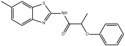 N-(6-methyl-1,3-benzothiazol-2-yl)-2-phenoxypropanamide Structural