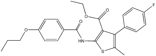 ethyl 4-(4-fluorophenyl)-5-methyl-2-[(4-propoxybenzoyl)amino]thiophene-3-carboxylate Structural