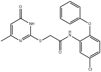 N-(5-chloro-2-phenoxyphenyl)-2-[(4-methyl-6-oxo-1,6-dihydro-2-pyrimidinyl)sulfanyl]acetamide Structural