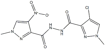 N'-[(4-chloro-1-methyl-1H-pyrazol-3-yl)carbonyl]-4-nitro-1-methyl-1H-pyrazole-3-carbohydrazide Structural