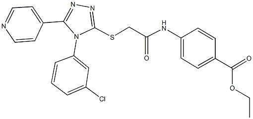 ethyl 4-[({[4-(3-chlorophenyl)-5-(4-pyridinyl)-4H-1,2,4-triazol-3-yl]sulfanyl}acetyl)amino]benzoate Structural